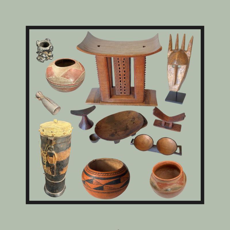 Antique Wooden, Tribal Objects, Tools & African Drums