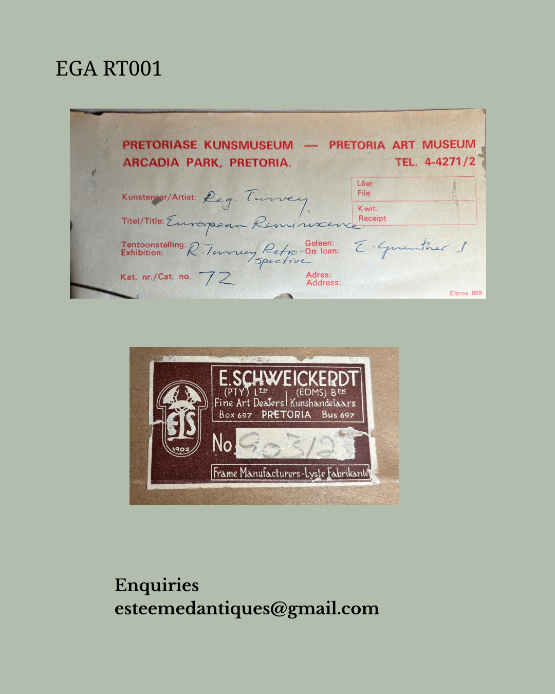 Reginald  John Turvey 1882 - 1968 "European Reminiscence "