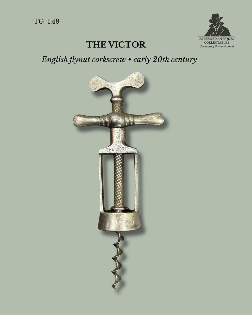 Flynut Cage Corkscrew “The Victor”, Steel, England, early 20th century