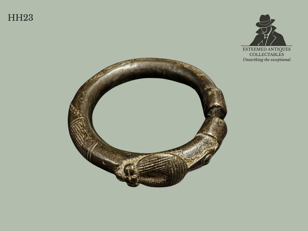 19th-Century African Bronze Serpent Bracelet – Lost-Wax Cast, Hans Himmelheber Provenance