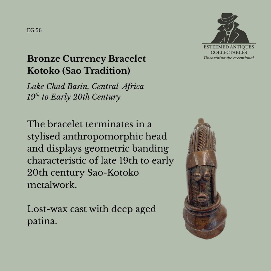 Kotoko (Sao Tradition) Bronze Currency Bracelet — Lake Chad Basin, 19th–Early 20th Century