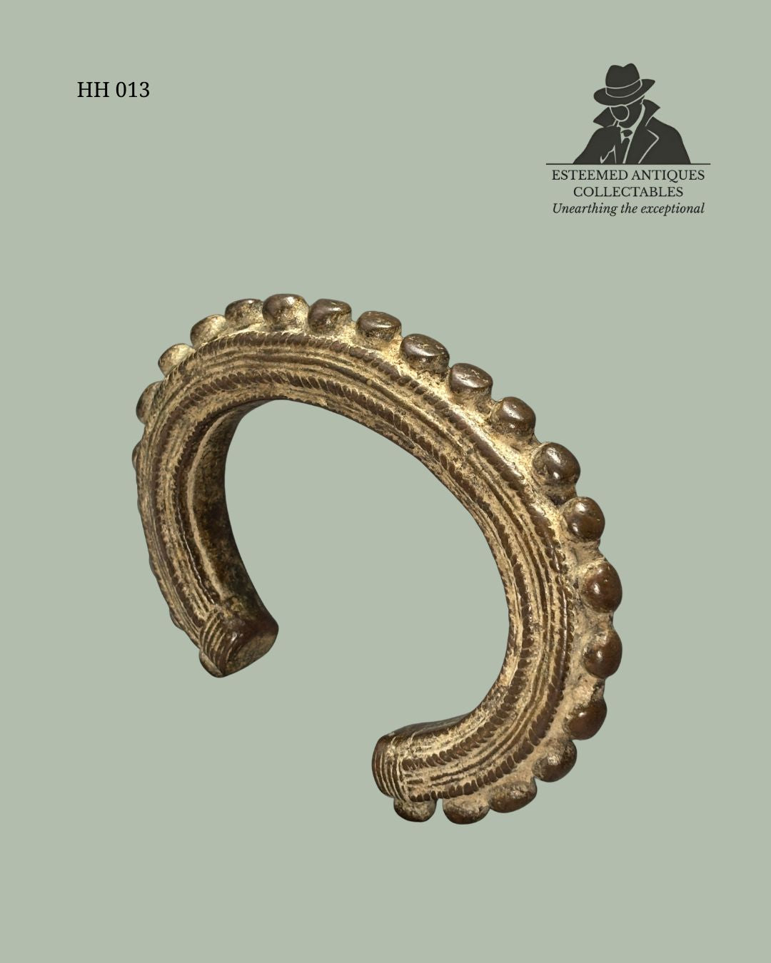 West African Cast Bronze Currency Bracelet (Manilla Form), Akan Sphere, Ghana