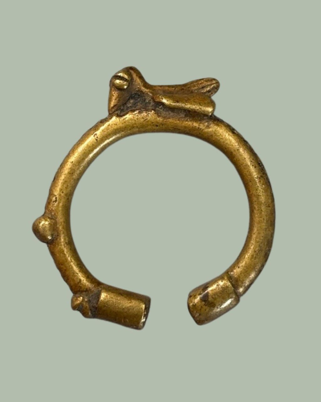 Manilla bracelet with bird finial,Akan / Ashanti Culture, Ghana, 19th to early 20th century