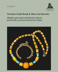 Venetian Millefiori Glass Trade Bead Necklace with Phenolic Resin Beads and Akan Cast Brass Bracelet, Ghana, West Africa