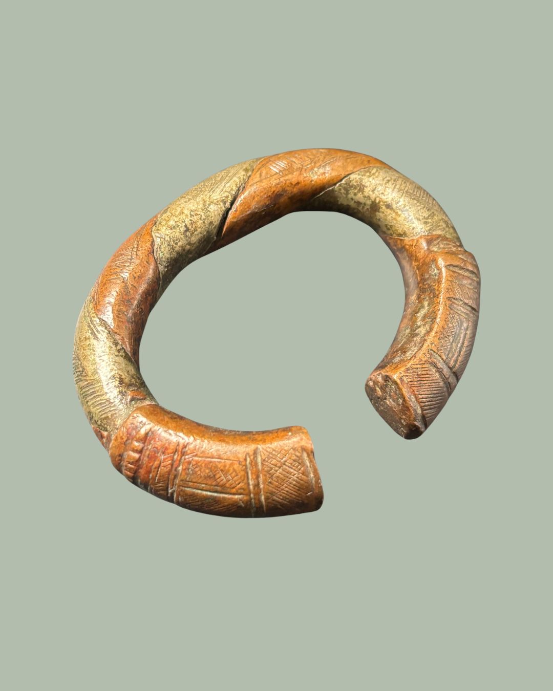 Bi-Metal Nigerian Manilla Currency Bracelet   Attributed to Igbo, Ibibio Cross River Peoples  19th to Early 20th Century