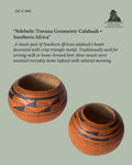 Ndebele / Tswana Geometric Calabash Bowls Pair – Southern Africa Hand-Carved Decorated Gourds