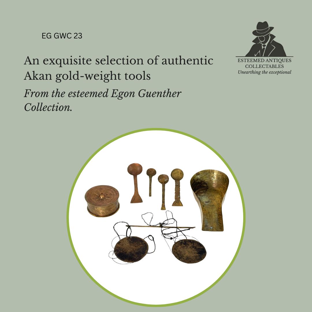 Akan Gold Weight and Weighing Set, Asante Culture, Ghana – Brass and Copper, 7 Pieces