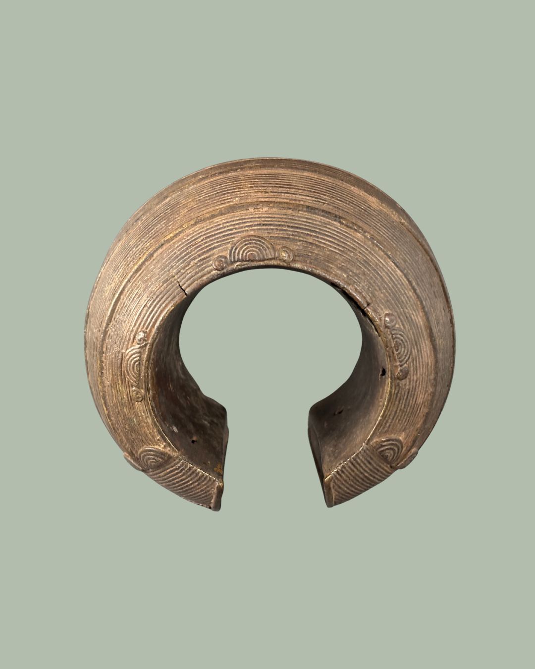 Antique African Bronze Currency Bracelet  Likely, Baule / Akan People, Ivory Coast