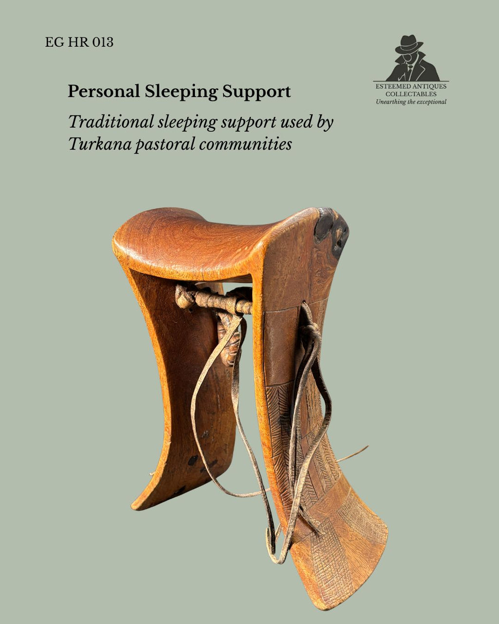 Turkana Headrest – Northern Kenya Pastoral Culture Hand-Carved Wooden Headrest