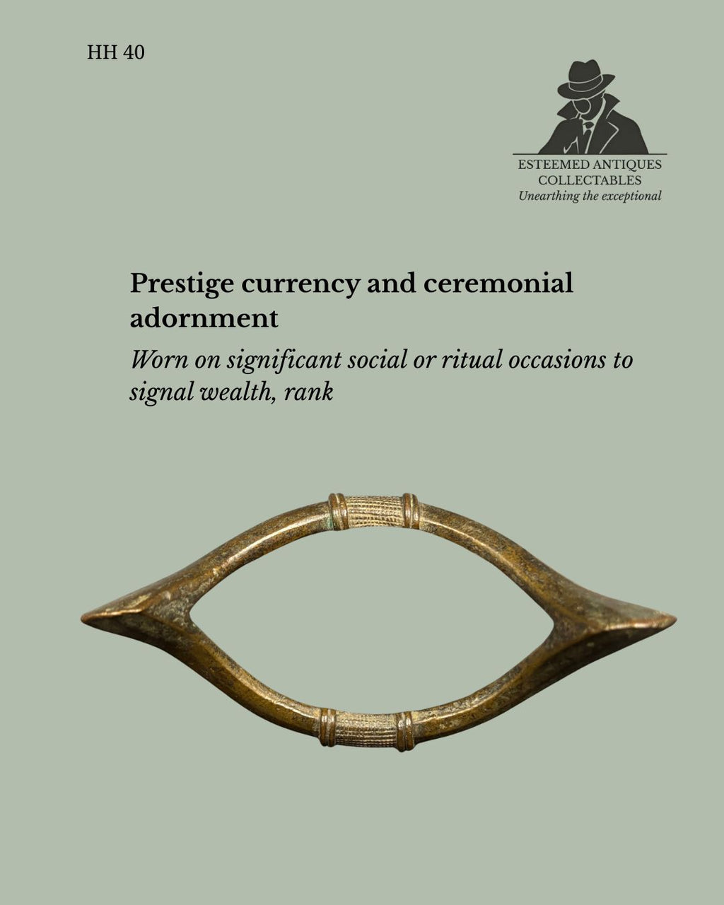 African Bronze Currency Bracelet / Anklet – Attributed to a West African Culture, Most Likely Dogon, Mali, Circa Early–Mid 20th Century