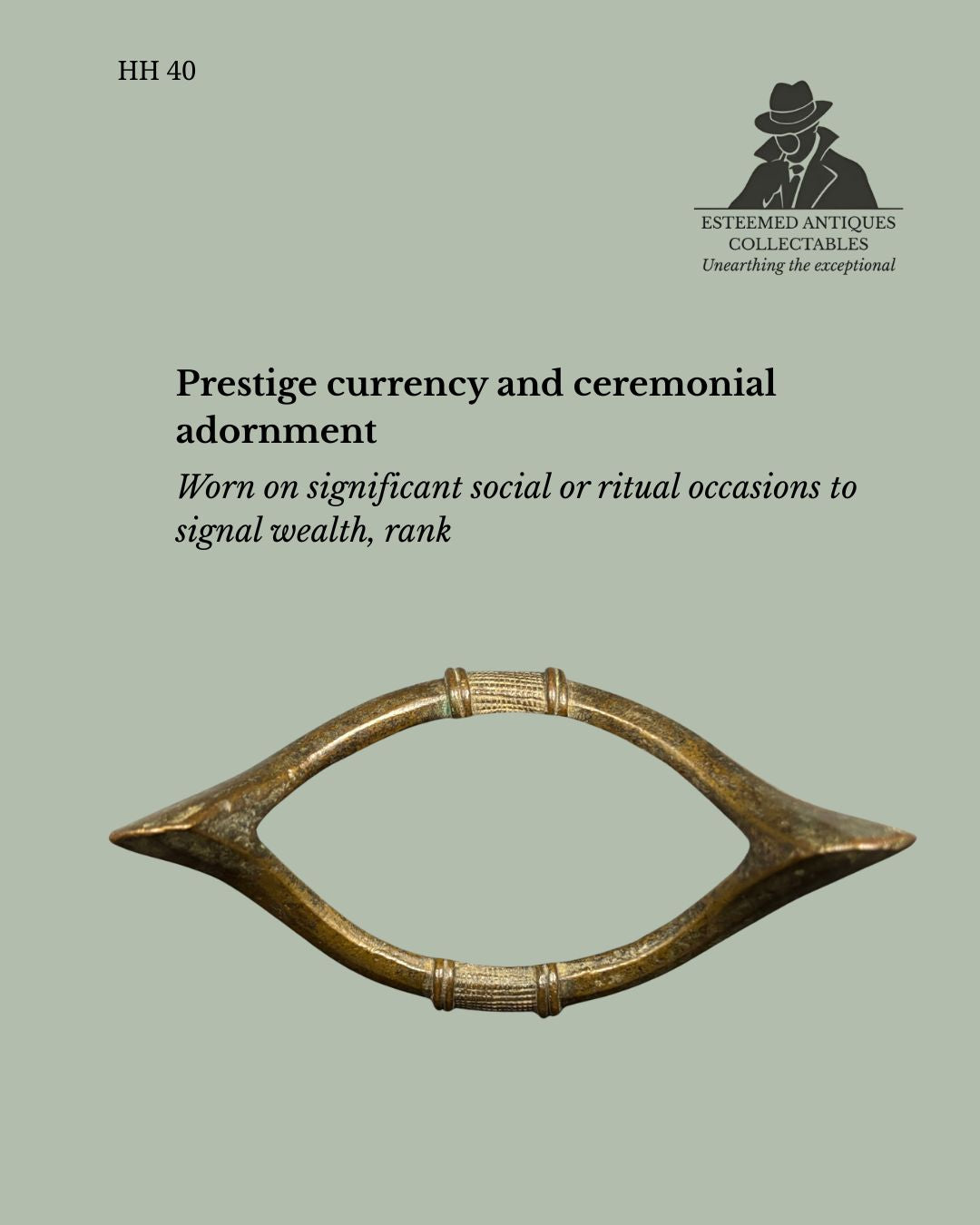 African Bronze Currency Bracelet / Anklet – Attributed to a West African Culture, Most Likely Dogon, Mali, Circa Early–Mid 20th Century