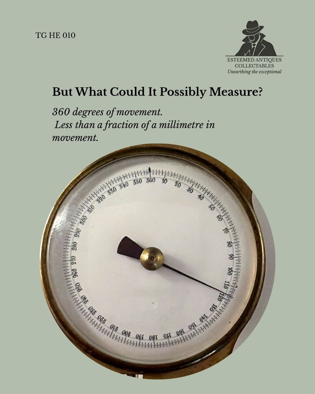 Antique Coverslip Micrometer, Brass Microscope Thickness Gauge, Europe c.1890