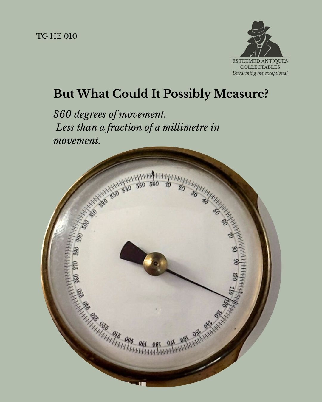 Antique Coverslip Micrometer, Brass Microscope Thickness Gauge, Europe c.1890