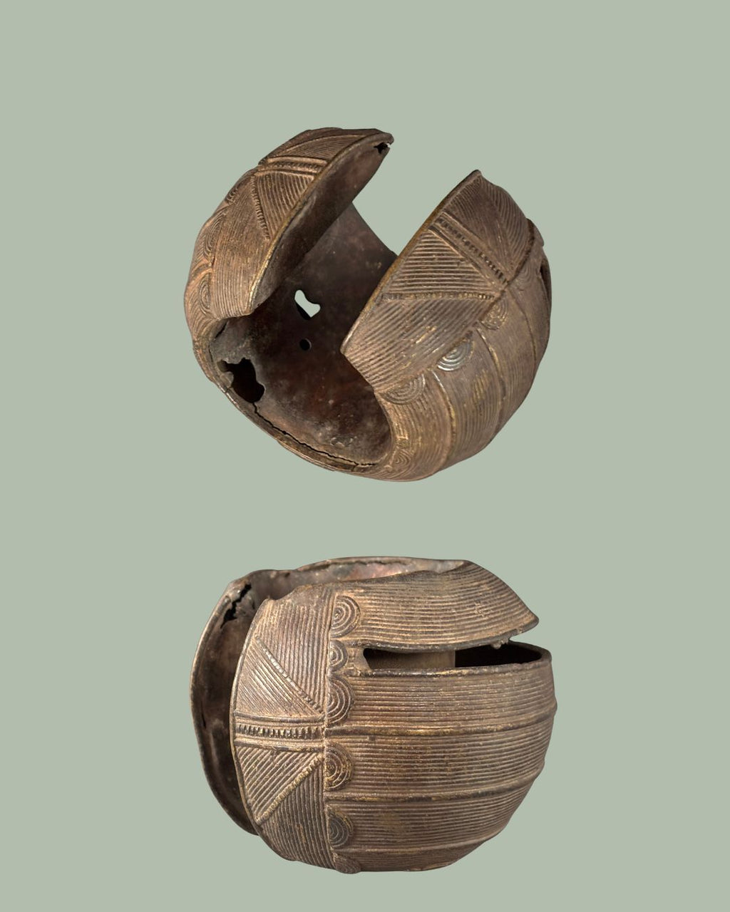 Antique African Bronze Currency Bracelet  Likely, Baule / Akan People, Ivory Coast