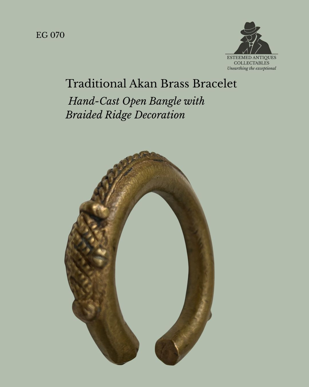 West African Cast Brass Bracelet – Akan Cultural Area (Attributed), Ghana / Côte d’Ivoire
