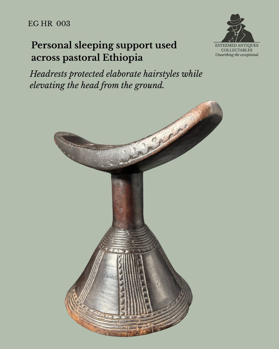 Oromo Headrest – Ethiopia – Hand Carved Wooden Neck Rest