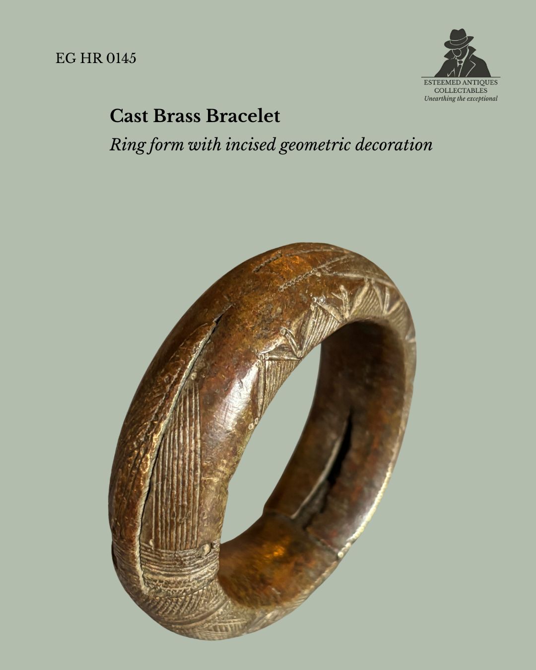 West African Cast Brass Currency Bracelet, Attributed Northern Ghana / Burkina Faso, Ring Form