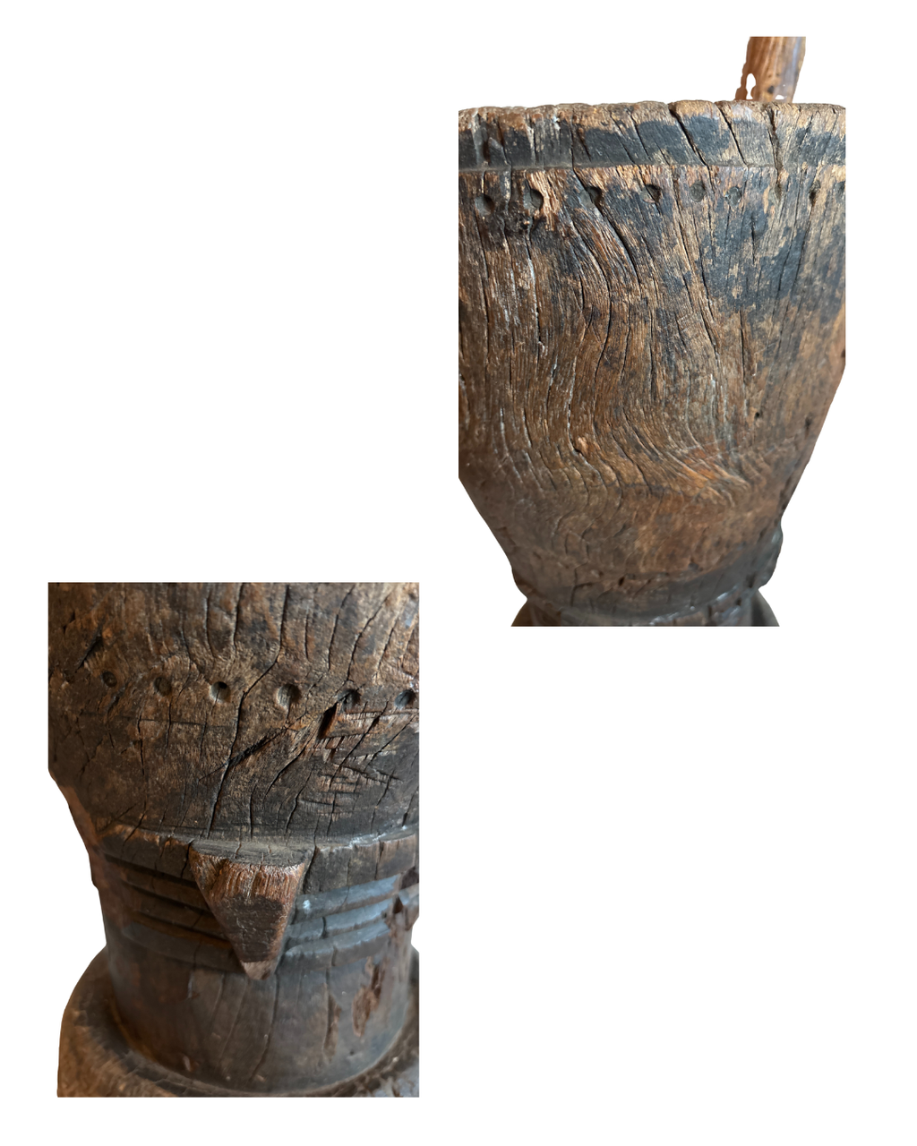 Venda Wooden Mielie Stamper, Mortar and Pestle, South Africa, Mid-20th Century