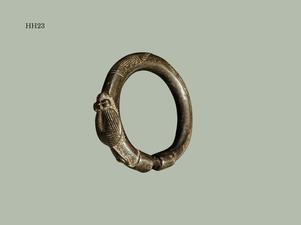 19th-Century African Bronze Serpent Bracelet – Lost-Wax Cast, Hans Himmelheber Provenance