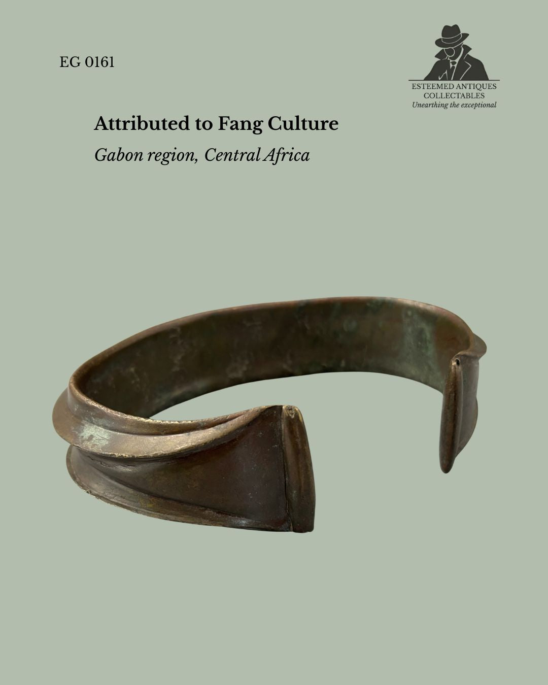 Central African Brass Arm Ring, Attributed Fang Culture, Gabon — Lost-Wax Cast Prestige Ornament