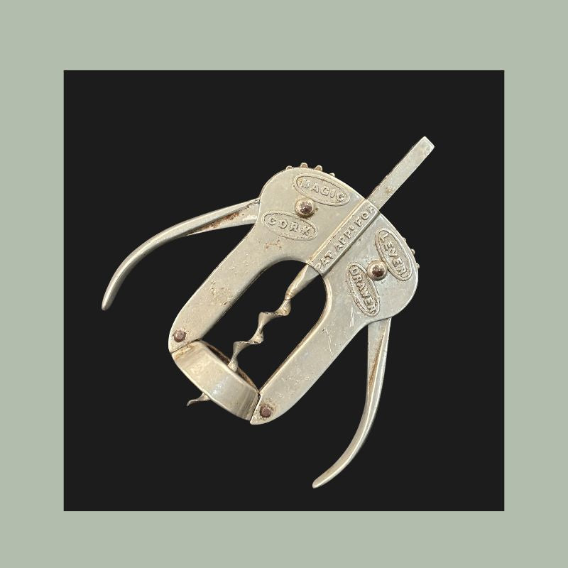 Magic Lever Cork Drawer Double-Lever Corkscrew, Nickel-Plated Steel, England, c.1930s