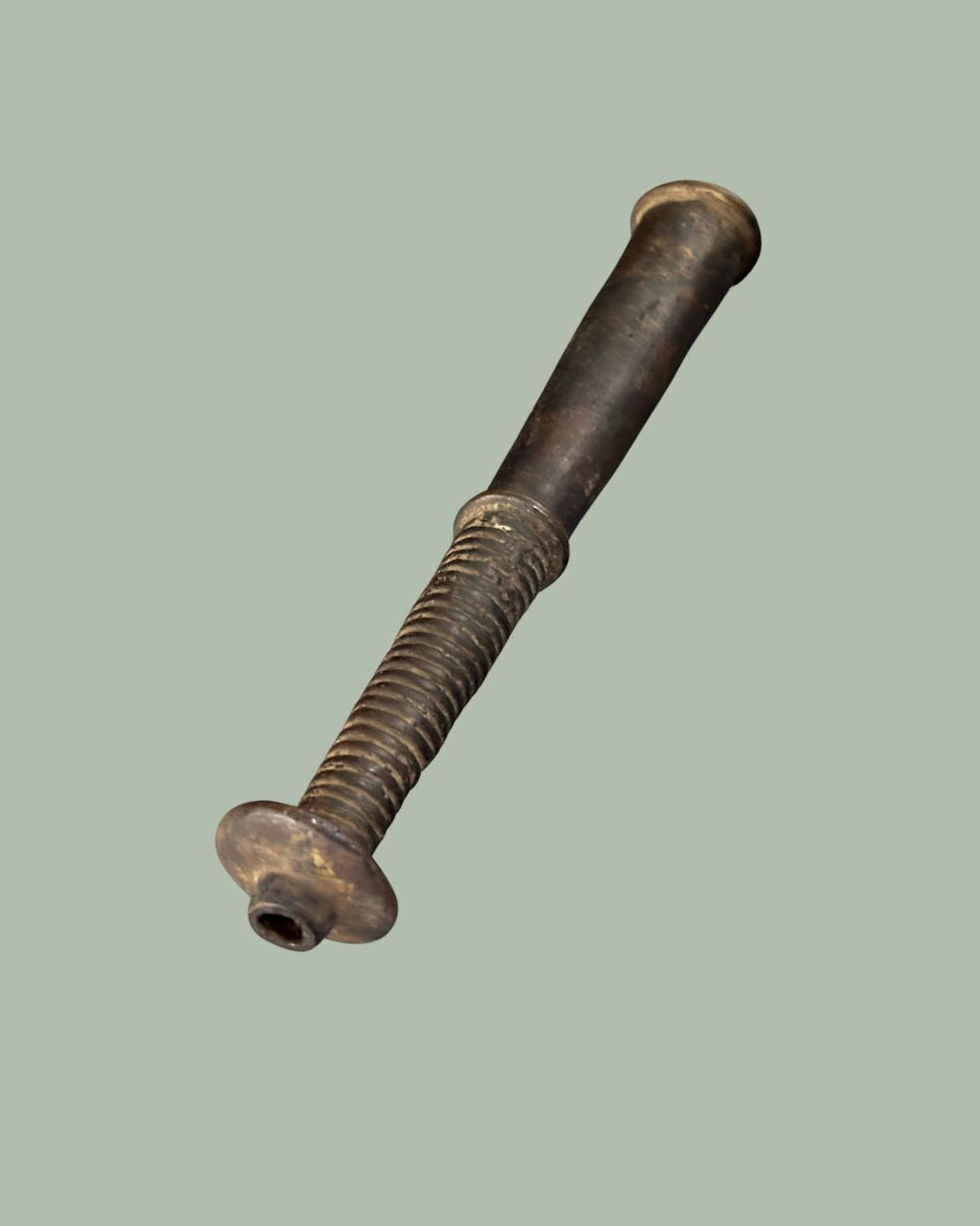 Central African Lost-Wax Cast Brass Tobacco Pipe, attributed Luba–Songye, Democratic Republic of the Congo  Provenance Egon Guenther Collection
