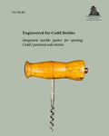 Codd Bottle Opener Combination Corkscrew, Turned Wood Handle, Direct Pull, England, circa 1880 to 1900