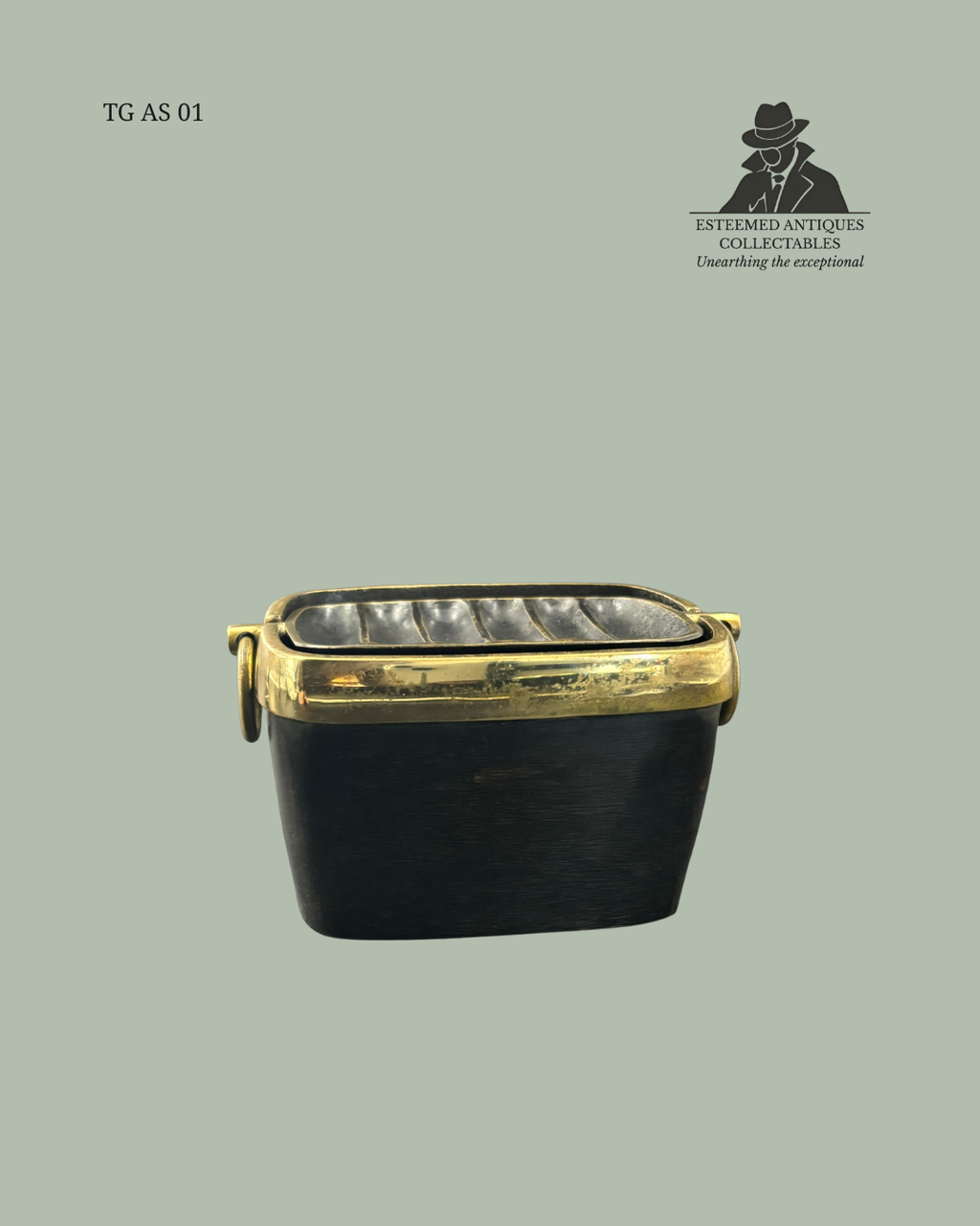 TG AS 01 - Mid-Century Modern Cast Brass Ashtray with Ring Handles