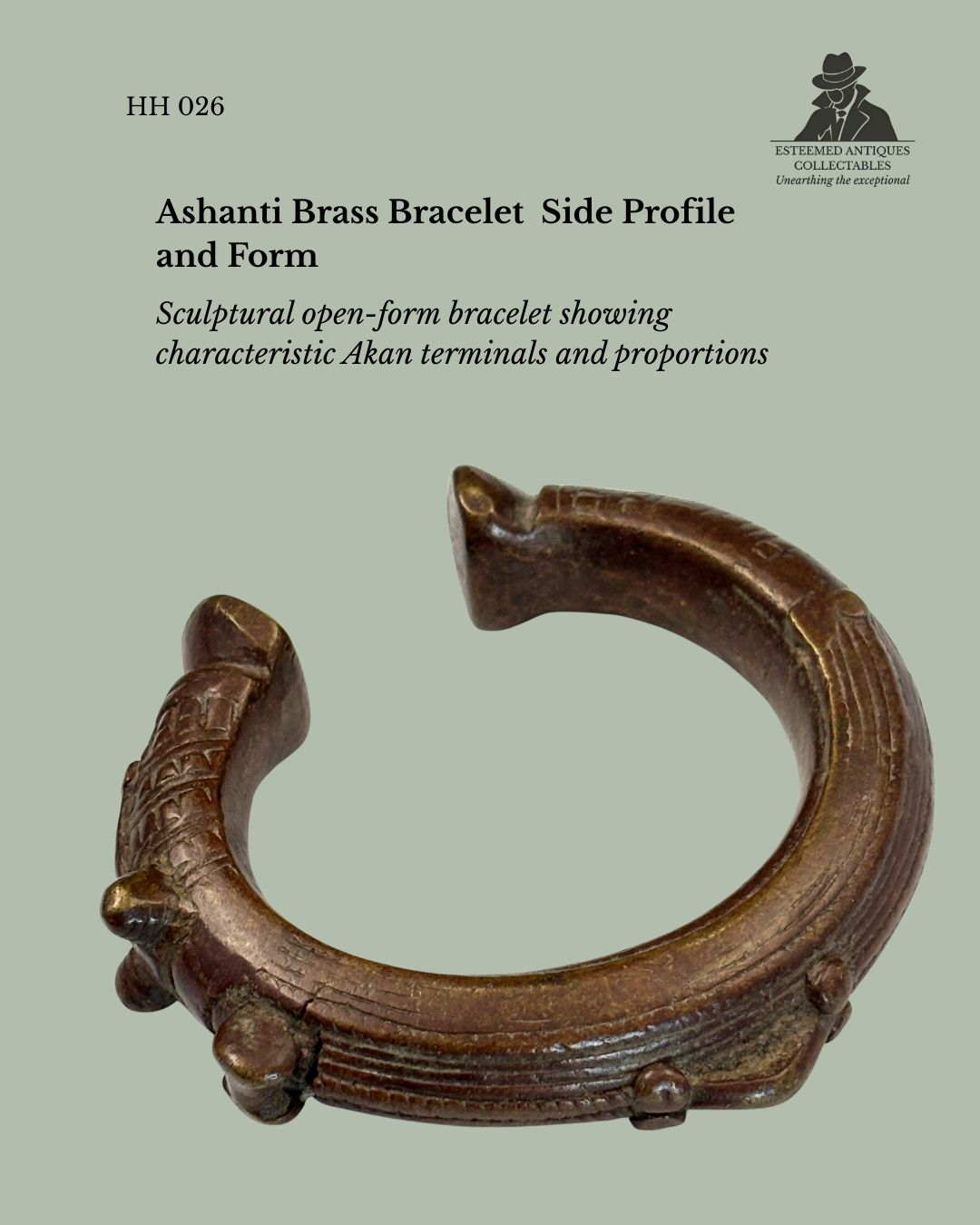 West African Cast Brass Bracelet (Attributed Akan Culture, Ghana) – Lost Wax Technique