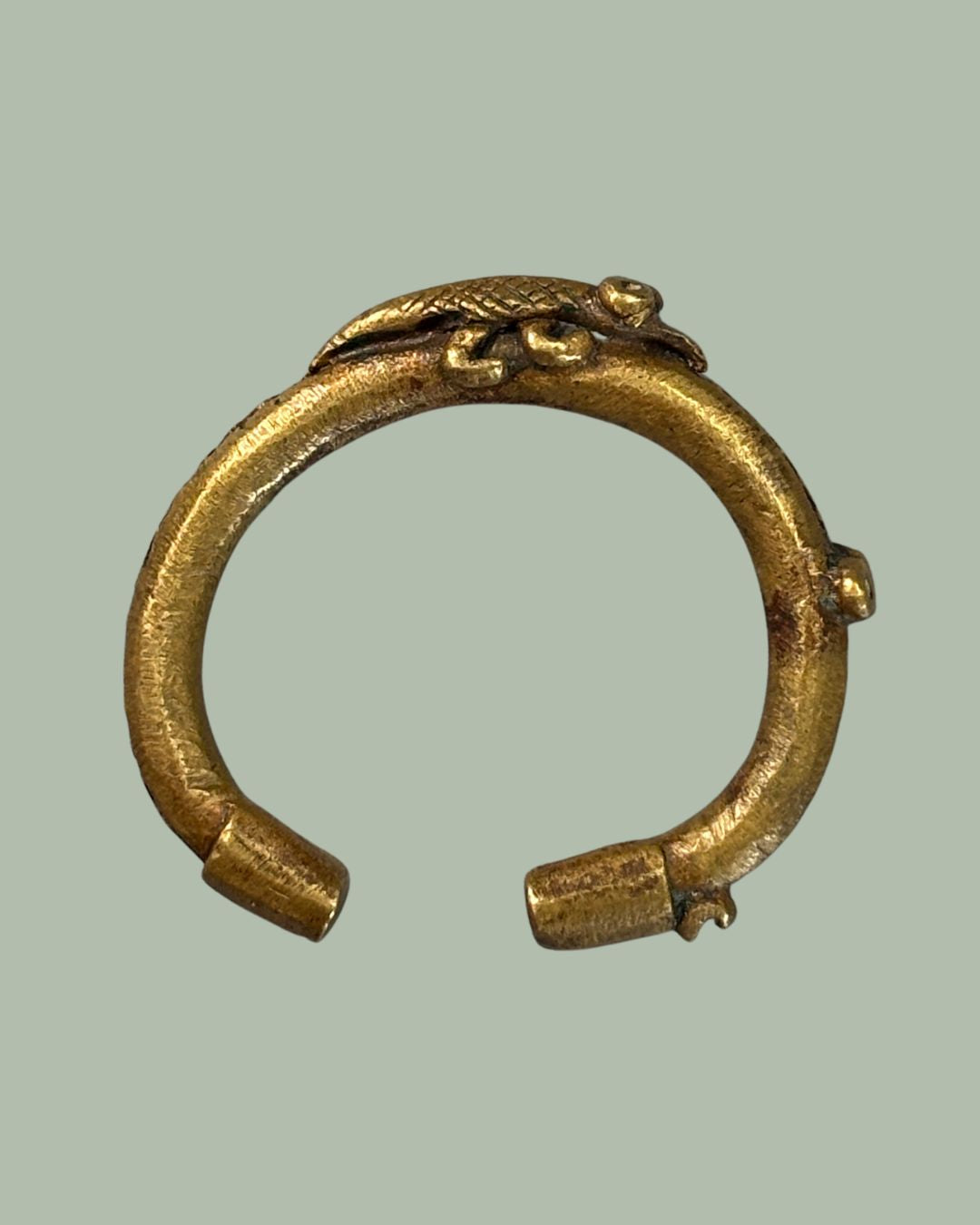 Akan Cast Bronze Crocodile Bracelet, West Africa (Ghana), Lost-Wax Copper Alloy