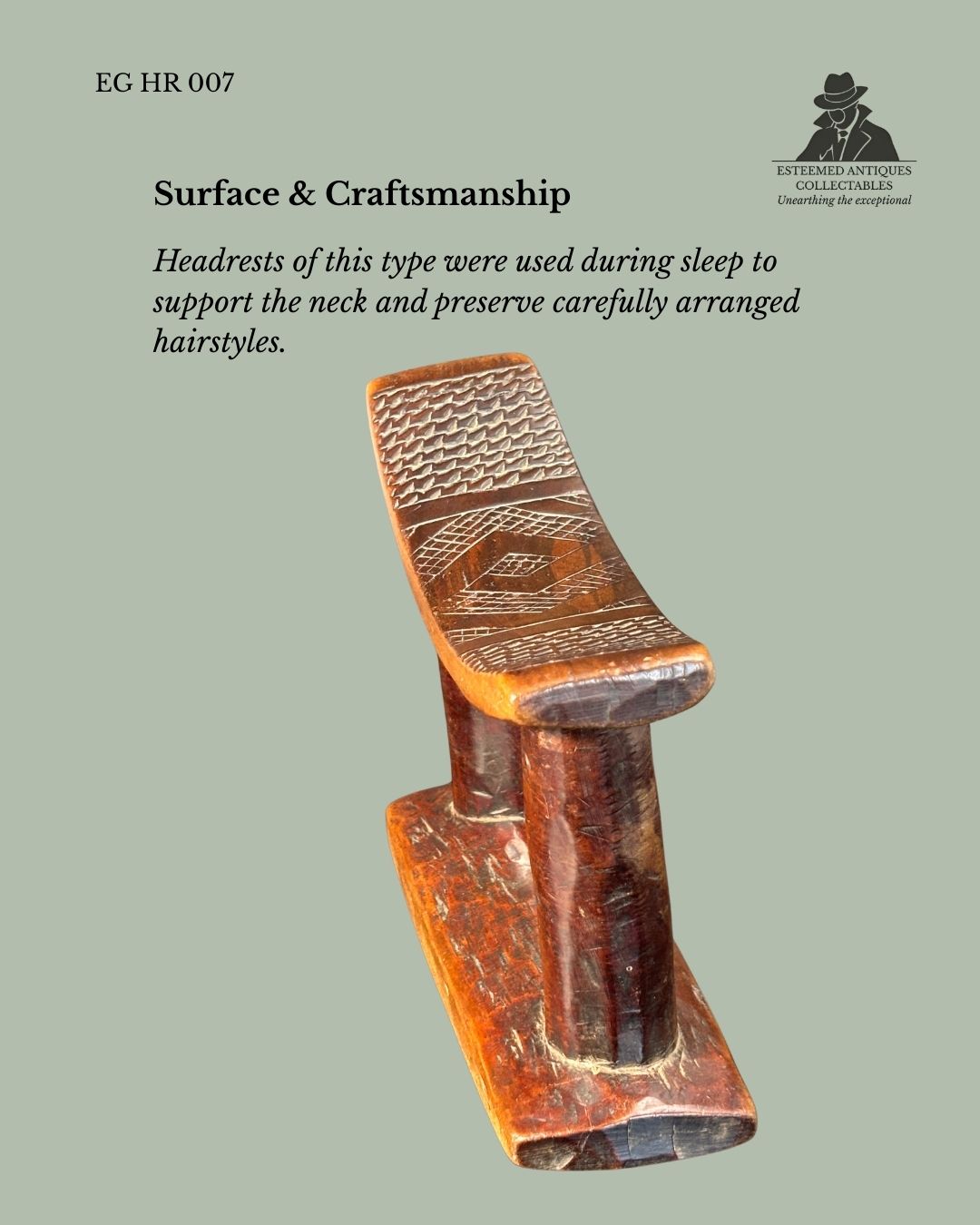 Ashanti (Asante) Headrest – Carved Wooden Headrest, Akan Culture, Ghana, 19th–20th Century