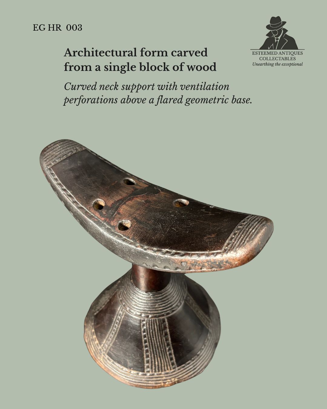 Oromo Headrest – Ethiopia – Hand Carved Wooden Neck Rest