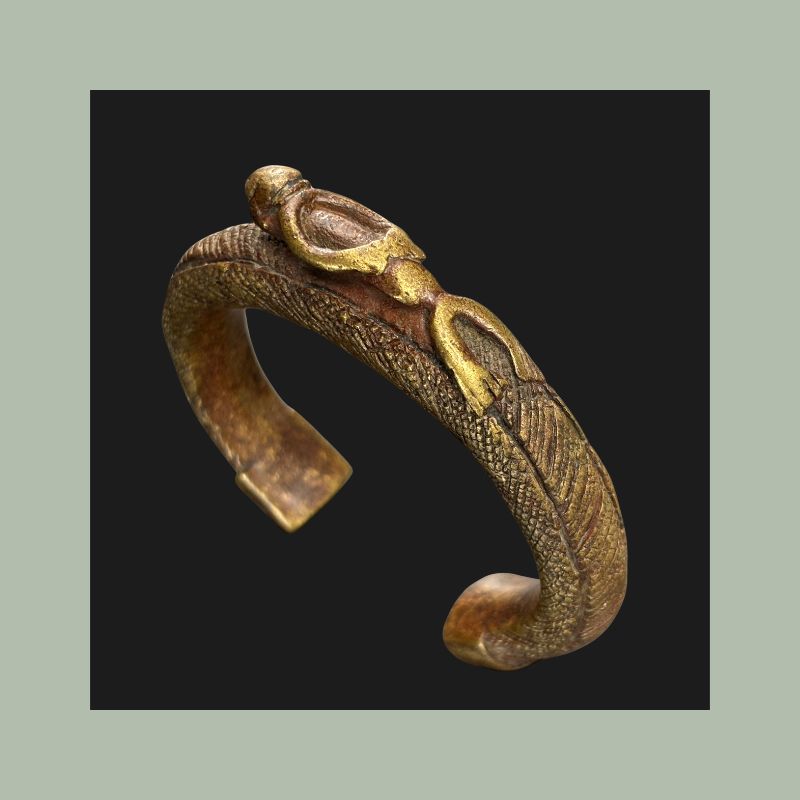 West African Cast Brass Bracelet, Possibly Senufo Culture, Côte d’Ivoire / Mali Region, Lost-Wax Cast