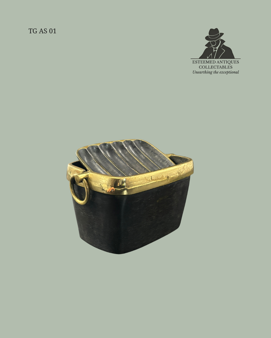 TG AS 01 - Mid-Century Modern Cast Brass Ashtray with Ring Handles
