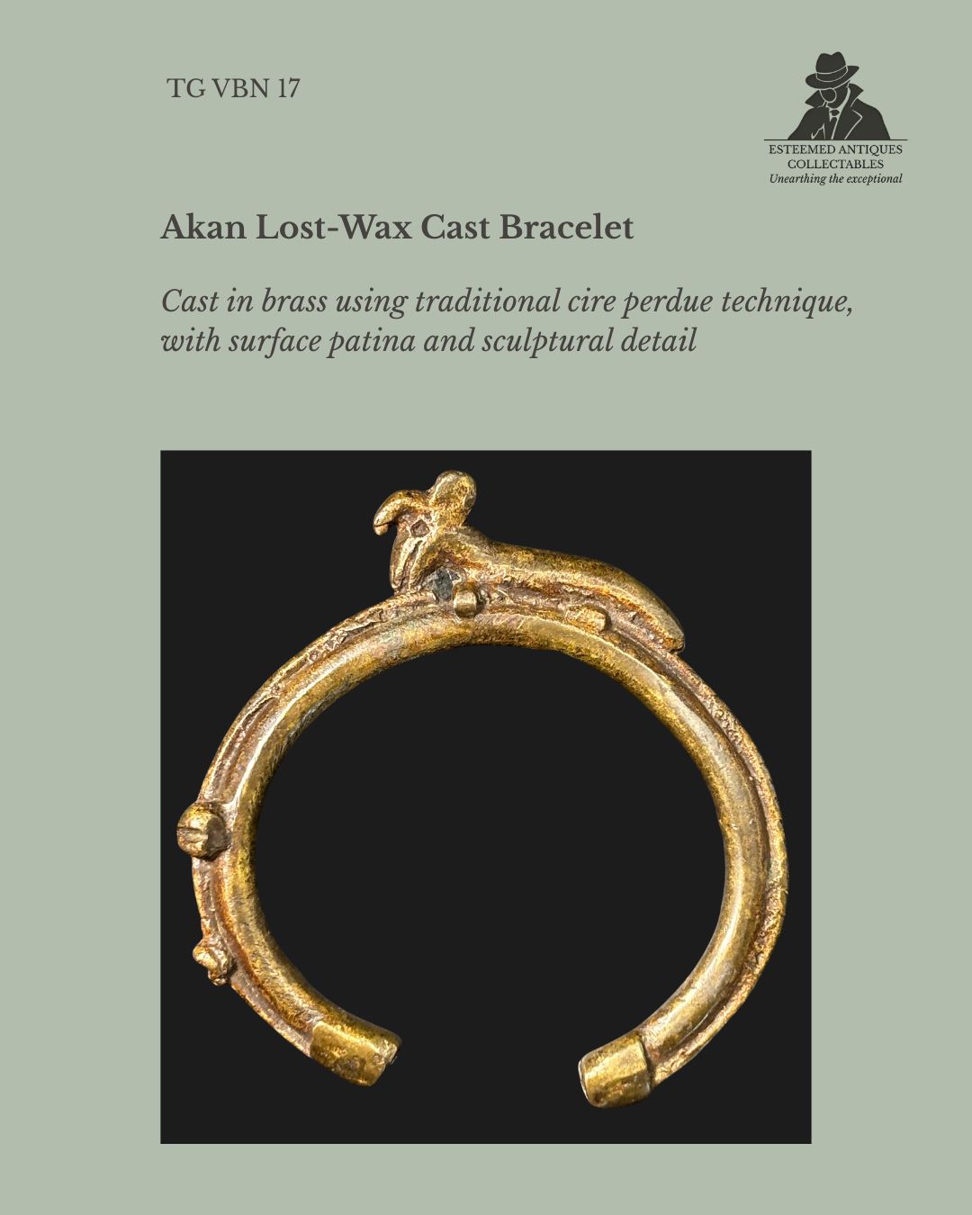 Venetian Millefiori Glass Trade Bead Necklace with Phenolic Resin Beads and Akan Cast Brass Bracelet, Ghana, West Africa