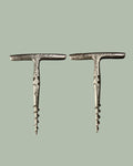 English wrought Iron  T-handle Corkscrew circa 1735 to 1765
