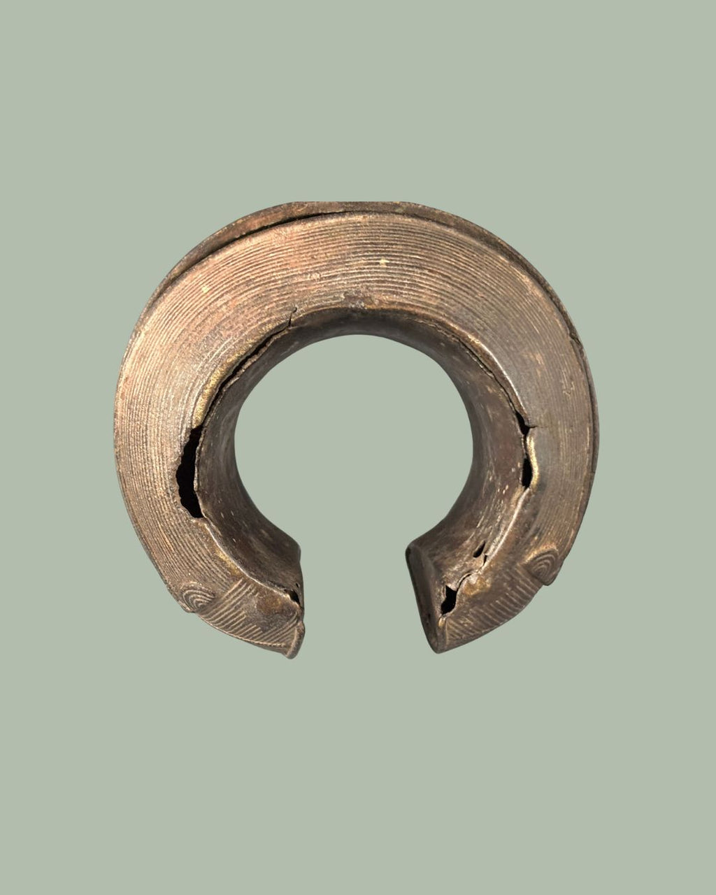 Antique African Bronze Currency Bracelet  Likely, Baule / Akan People, Ivory Coast