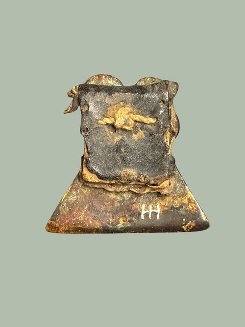 Akan (Asante) Figurative Gold Weight with Leather Backing – Ghana, 18th–19th Century