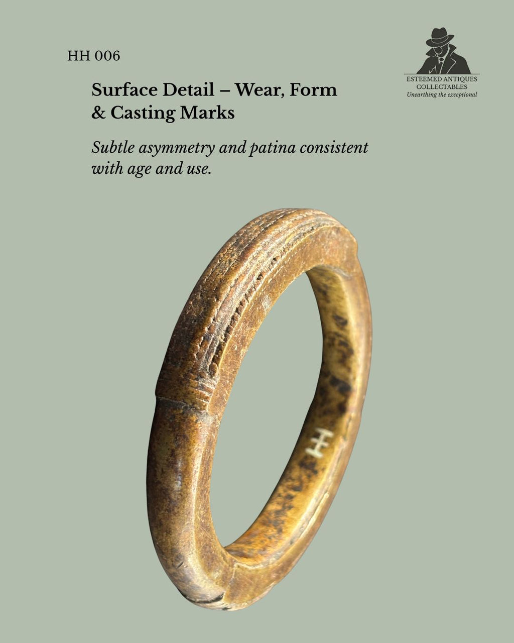 West African Cast Brass Bangle Bracelet, Akan Culture (Attributed), Ghana, Lost-Wax Technique