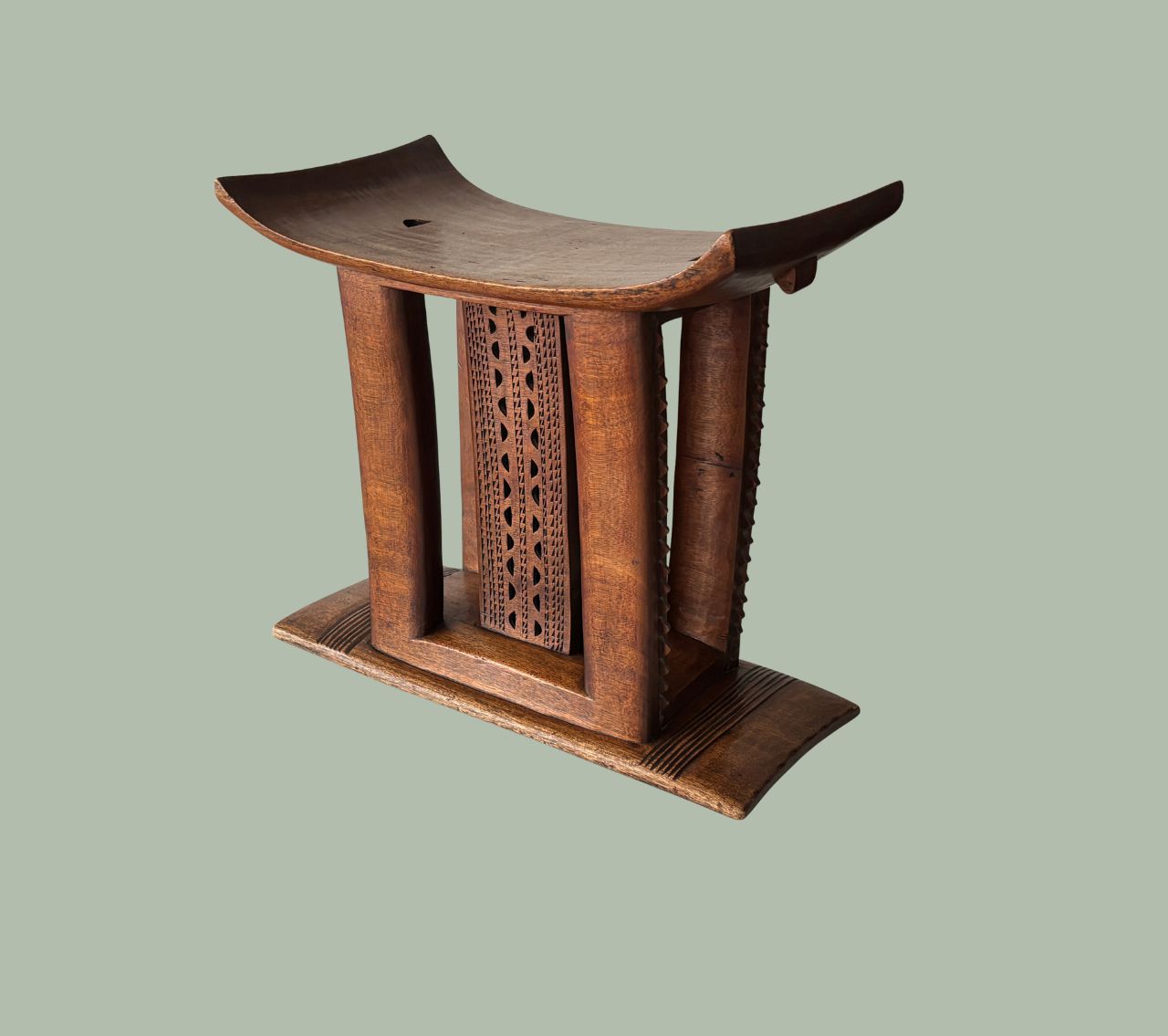 Monumental Akan Ceremonial Stool of Chiefly Authority