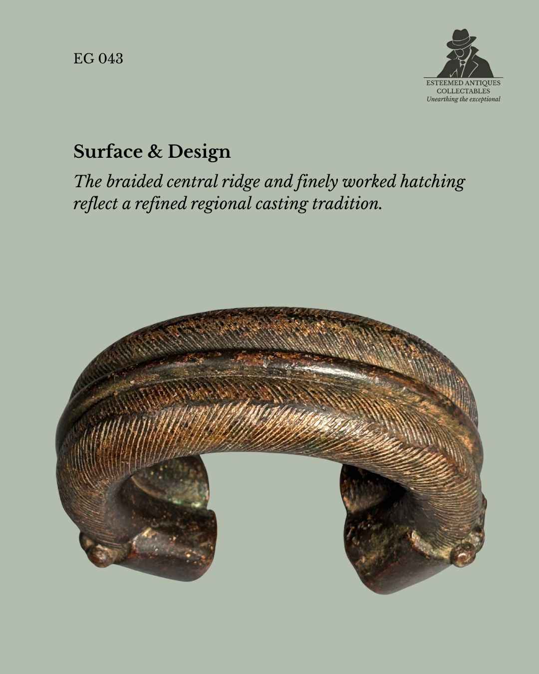 West African Cast Brass Currency Bracelet (Manilla Type), Dan or Baule Attributed, Côte d’Ivoire / Ghana