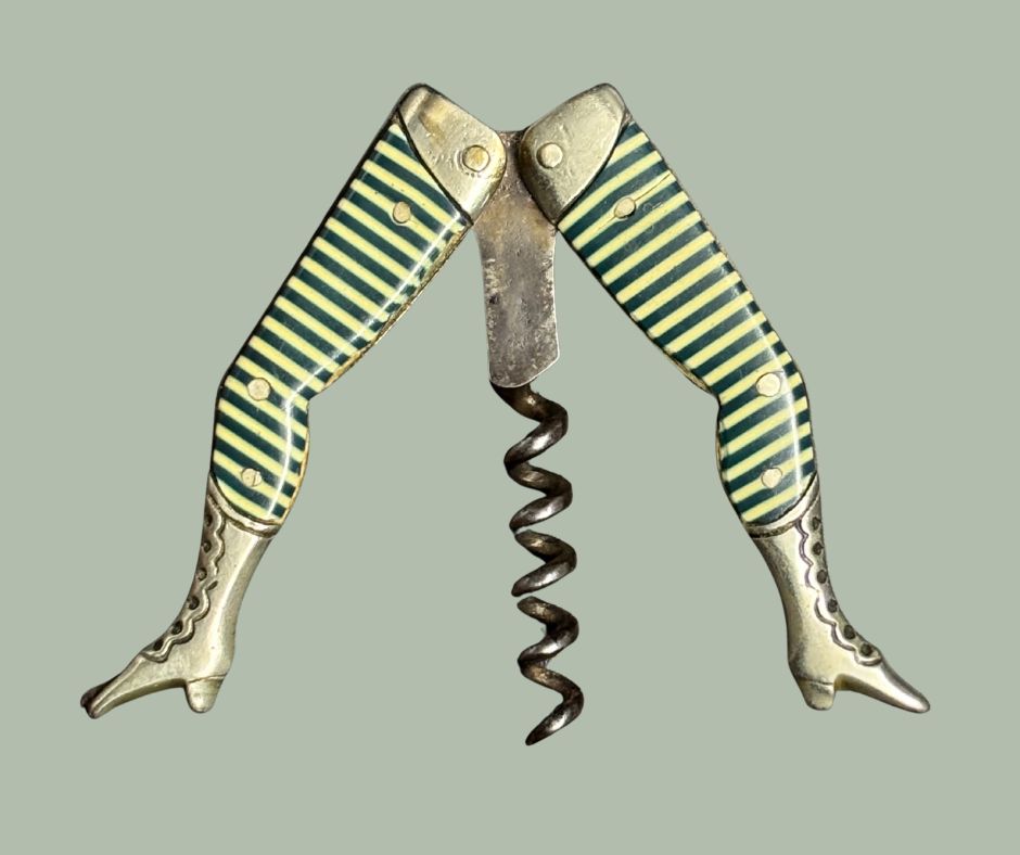 Antique German “Ladies’ Legs” Folding Corkscrew c.1900 - Belle Époque Novelty Corkscrew