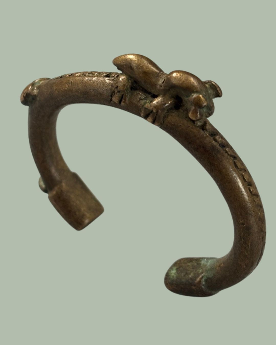 Senufo Zoomorphic Bronze Bracelet, Northern Côte d’Ivoire / Mali Region – Lost Wax Cast Bangle