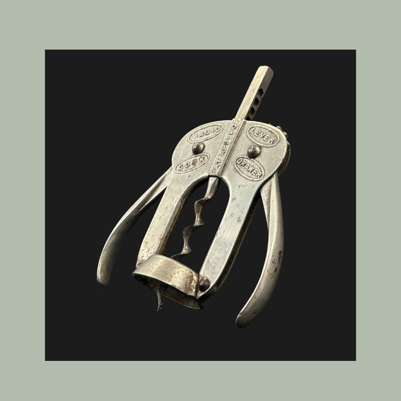 Magic Lever Cork Drawer Double-Lever Corkscrew, Nickel-Plated Steel, England, c.1930s