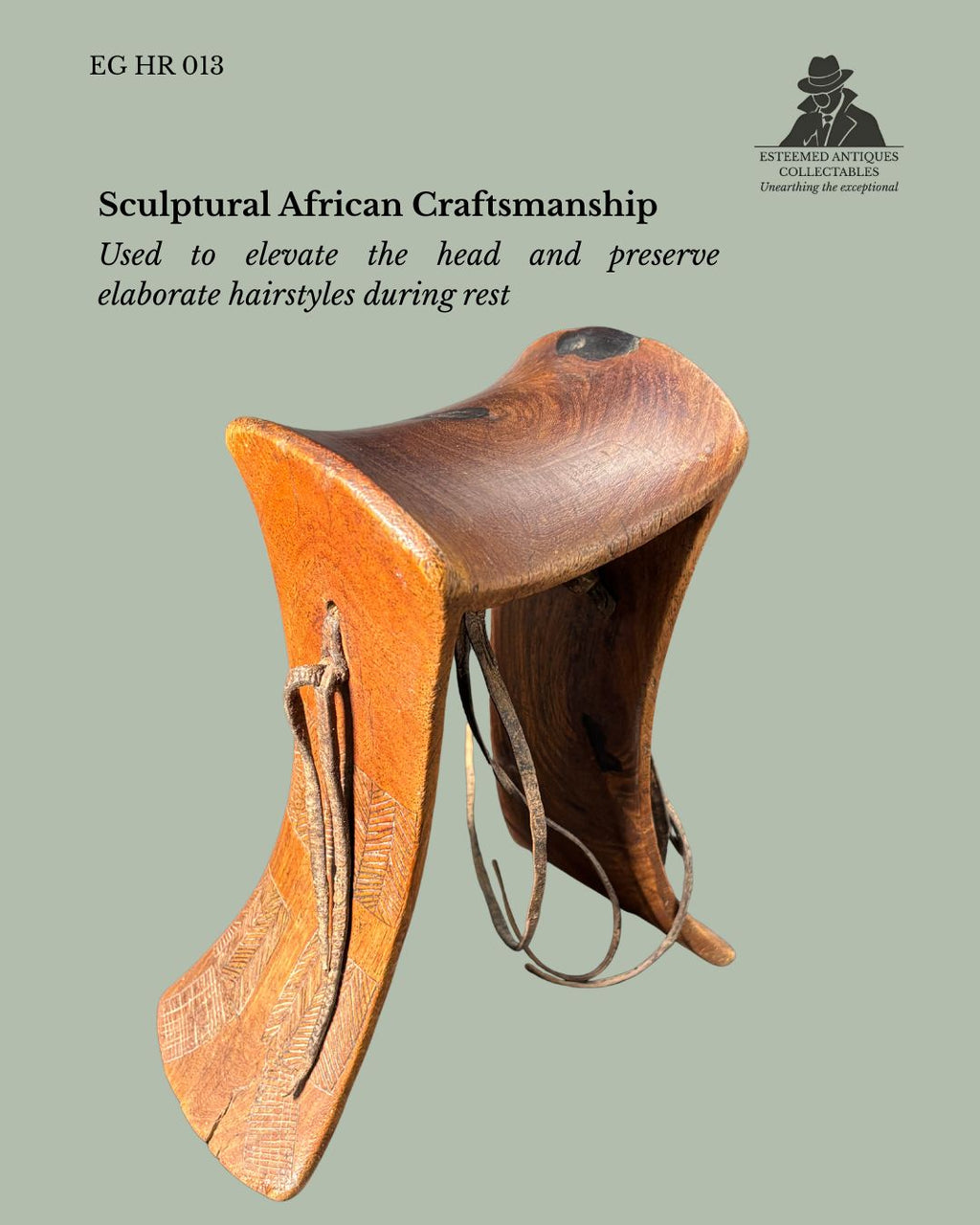 Turkana Headrest – Northern Kenya Pastoral Culture Hand-Carved Wooden Headrest