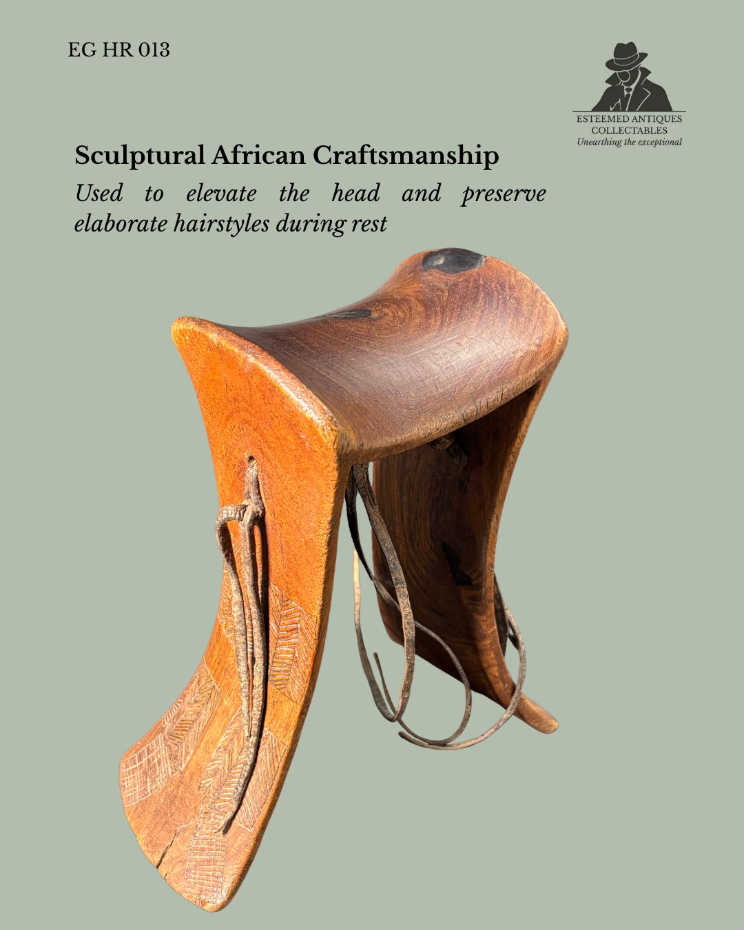 Turkana Headrest – Northern Kenya Pastoral Culture Hand-Carved Wooden Headrest