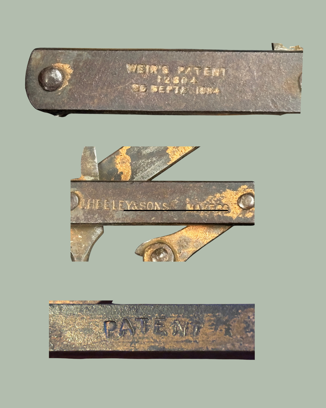 Victorian Weir’s Patent concertina corkscrew, manufactured by Heeley & Son, Circa 1884–1895.