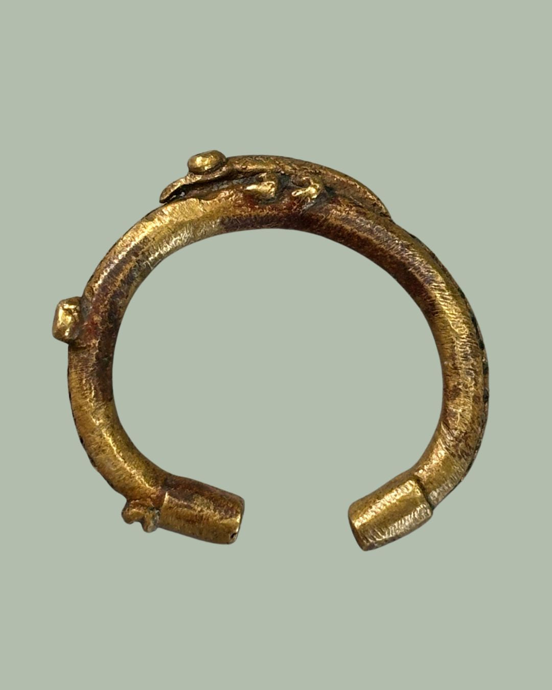 Akan Cast Bronze Crocodile Bracelet, West Africa (Ghana), Lost-Wax Copper Alloy