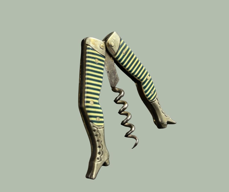 Antique German “Ladies’ Legs” Folding Corkscrew c.1900 - Belle Époque Novelty Corkscrew
