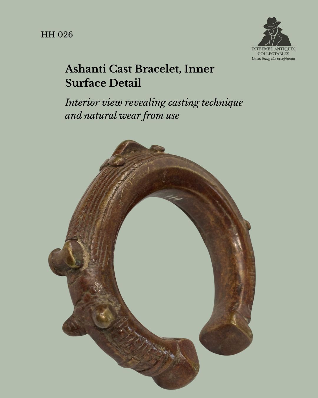 West African Cast Brass Bracelet (Attributed Akan Culture, Ghana) – Lost Wax Technique